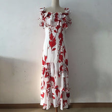 Load image into Gallery viewer, TWOTWINSTYLE Floral Off Shoulder Maxi Dress.