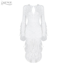 Load image into Gallery viewer, ADYCE Women Bandage Feather Dress.