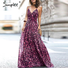 Load image into Gallery viewer, Simplee Sexy Leopard Chiffon Summer Dress.