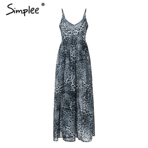 Simplee Sexy Leopard Chiffon Summer Dress.