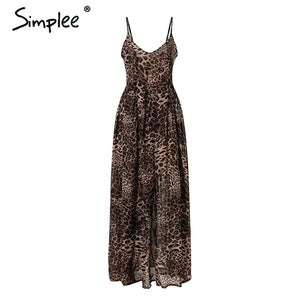 Simplee Sexy Leopard Chiffon Summer Dress.