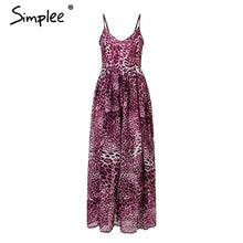 Load image into Gallery viewer, Simplee Sexy Leopard Chiffon Summer Dress.