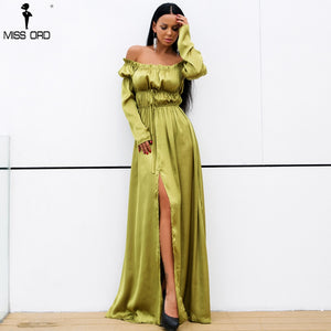 Missord Olive Backless High Split  Maxi Party Dress.