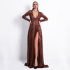 Load image into Gallery viewer, Missord Sexy Deep-V High Split  Sequin  Dress.