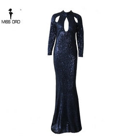 Missord Sexy High Neck  Sequin Party  Floor-length Dress- additional colors available.