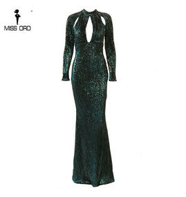 Missord Sexy High Neck  Sequin Party  Floor-length Dress- additional colors available.