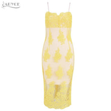 Load image into Gallery viewer, Adyce Yellow Bandage Lace  Dress.