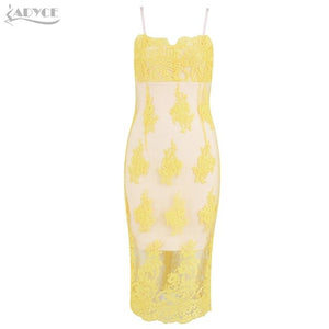 Adyce Yellow Bandage Lace  Dress.