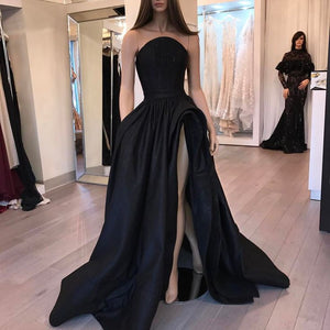 Black  Ball Gown withTrain Evening Dresses.